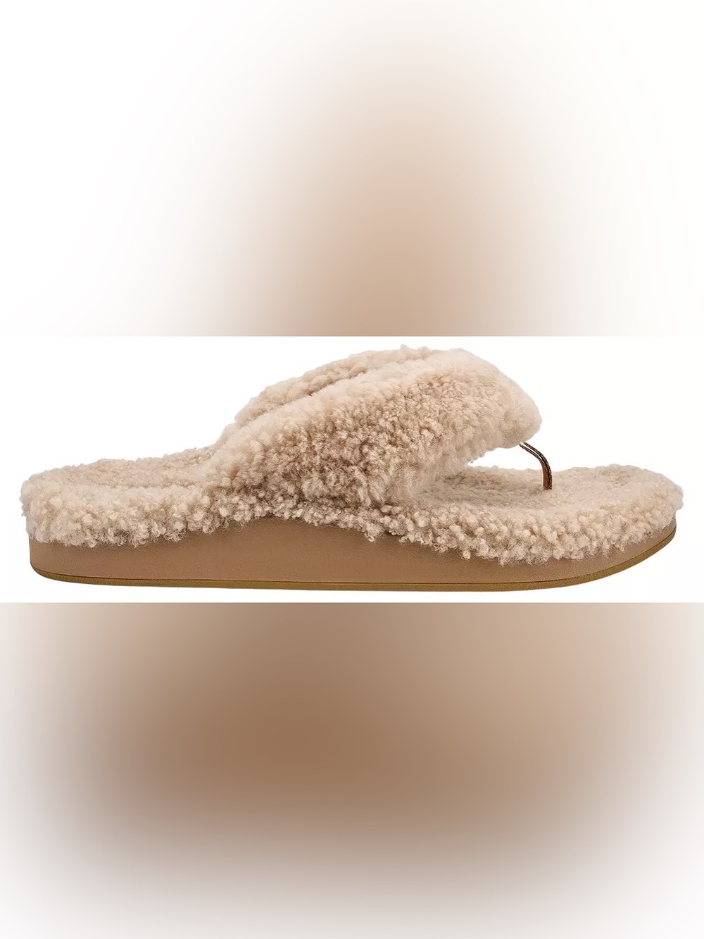 Olukai Kipe'a Heu Women's Fuzzy Slipper Flip Flop Sandals - Size 10